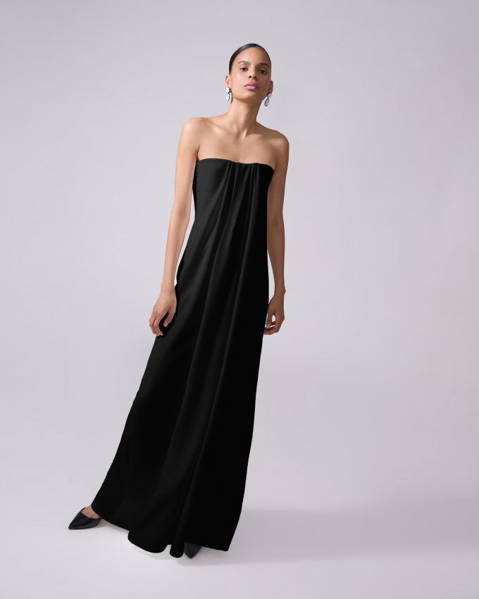 Strapless Draped Front Gown