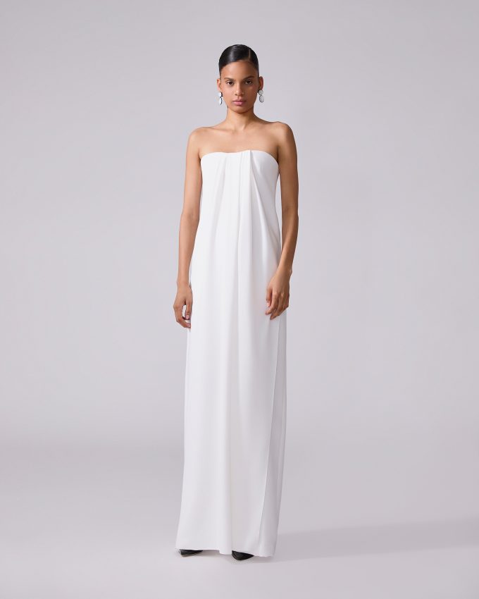 Strapless Draped Front Gown