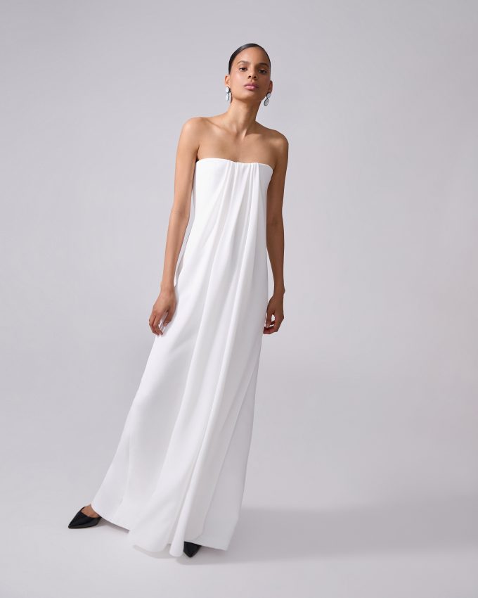 Strapless Draped Front Gown