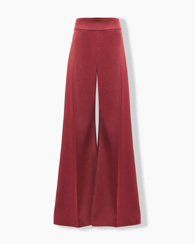 Wide-Leg Satin Pants