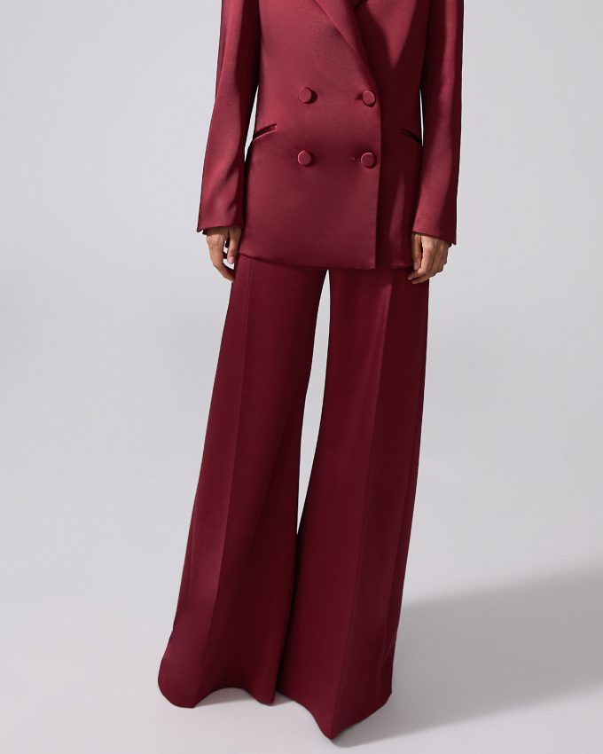 Wide-Leg Satin Pants