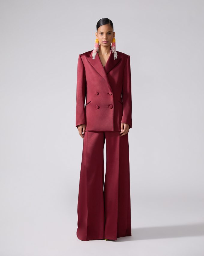 Wide-Leg Satin Pants