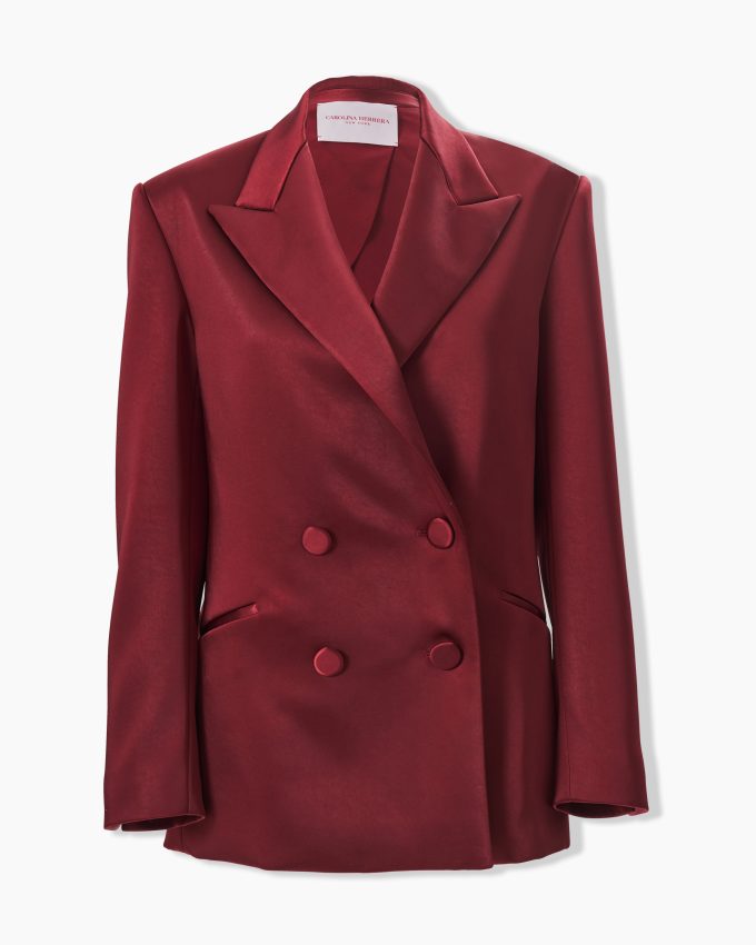 Double-Breasted Satin Jacket