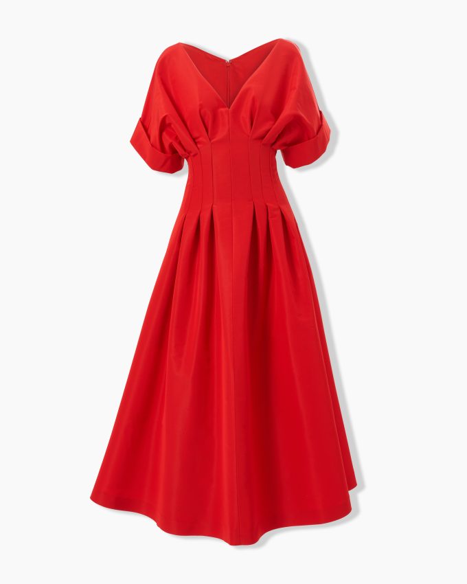 Gathered Waist Midi Dress