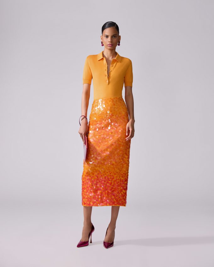 Ombré Paillette Midi Skirt