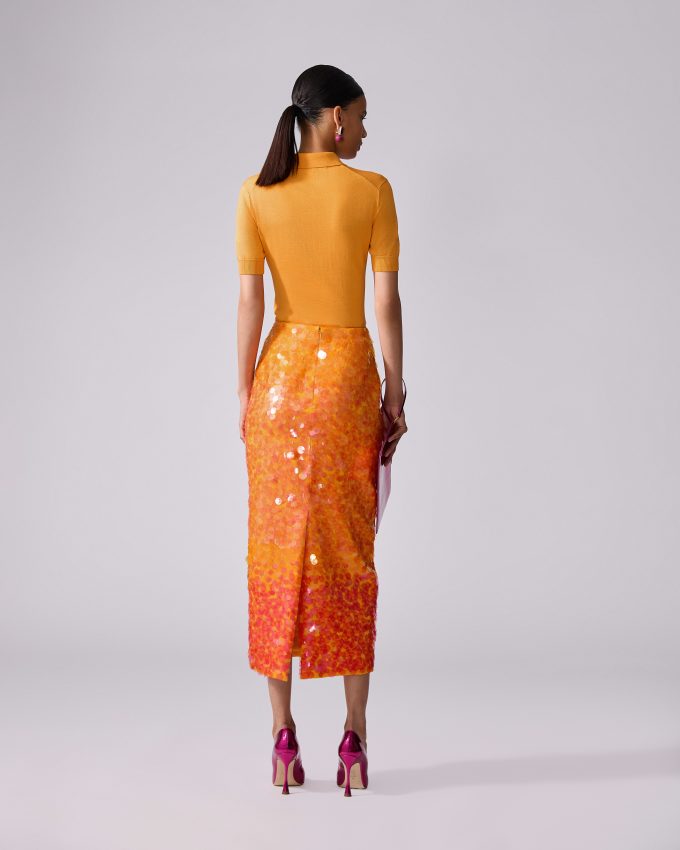 Ombré Paillette Midi Skirt