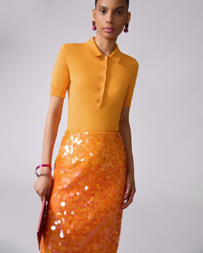 Ombré Paillette Midi Skirt
