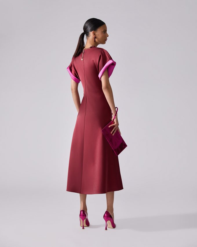 Bias-Cut Satin Midi Dress