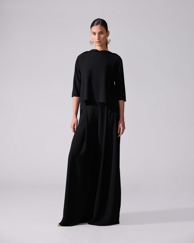 High-Waist Pleated Wide-Leg Pants