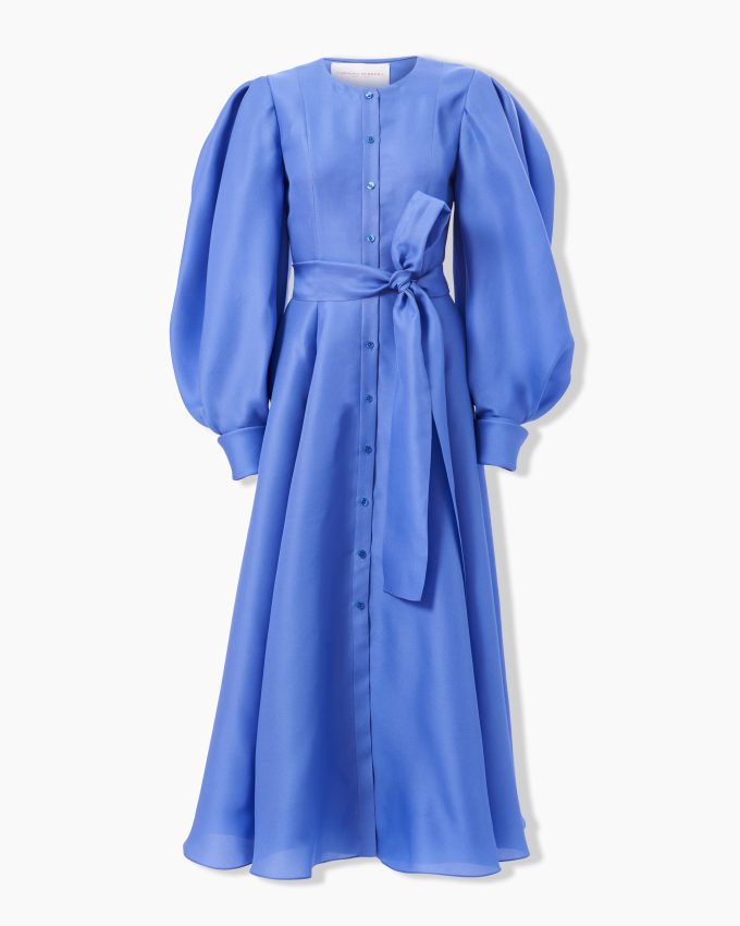Puff-Sleeve Shirt Dress