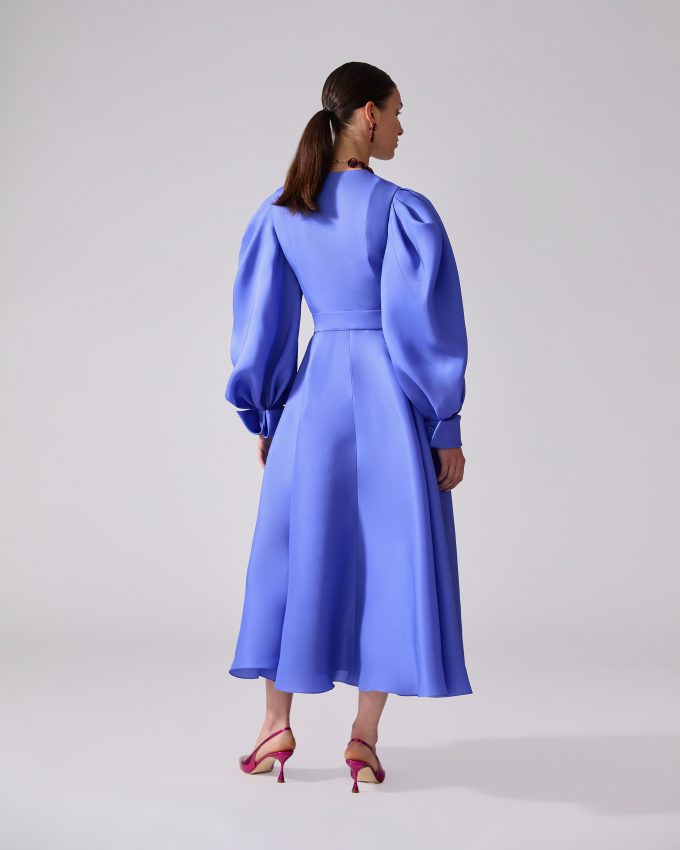 Puff-Sleeve Shirt Dress
