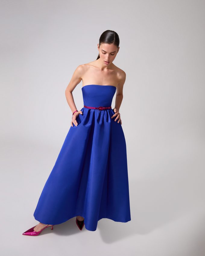 Strapless Full Midi Dress