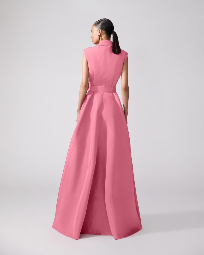 Sleeveless Belted Trench Gown