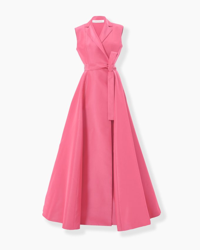 Sleeveless Belted Trench Gown