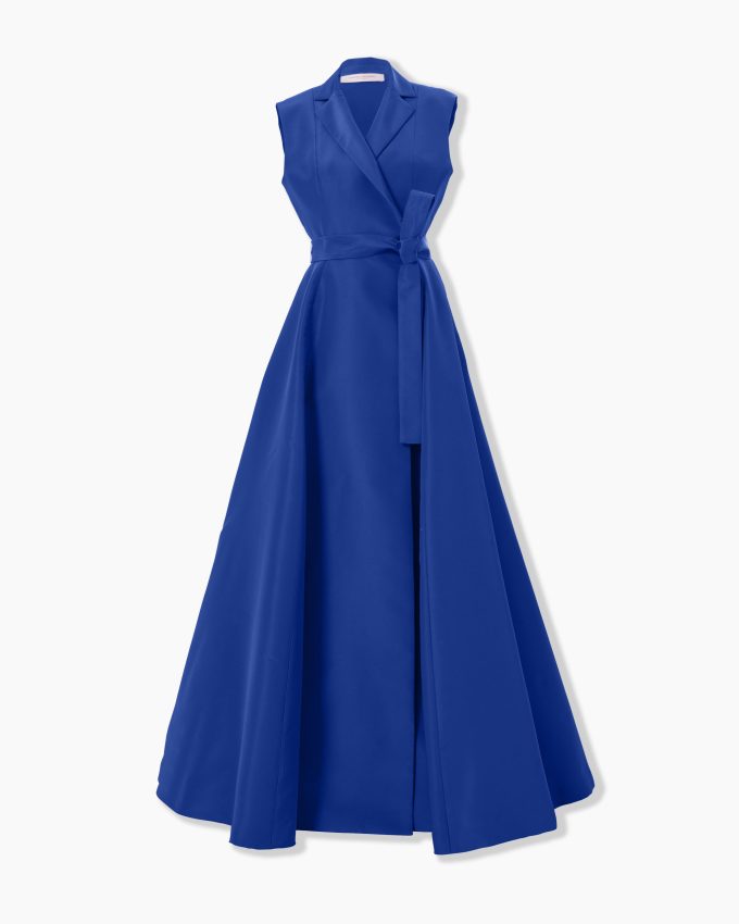 Sleeveless Belted Trench Gown