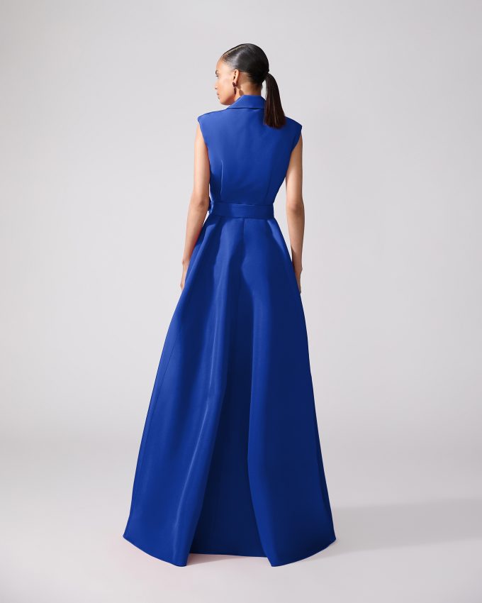 Sleeveless Belted Trench Gown