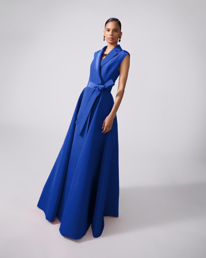 Sleeveless Belted Trench Gown