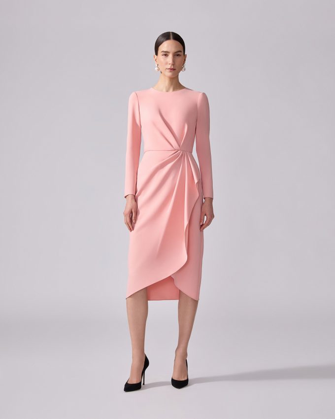 Sheath Dress With Side Drape