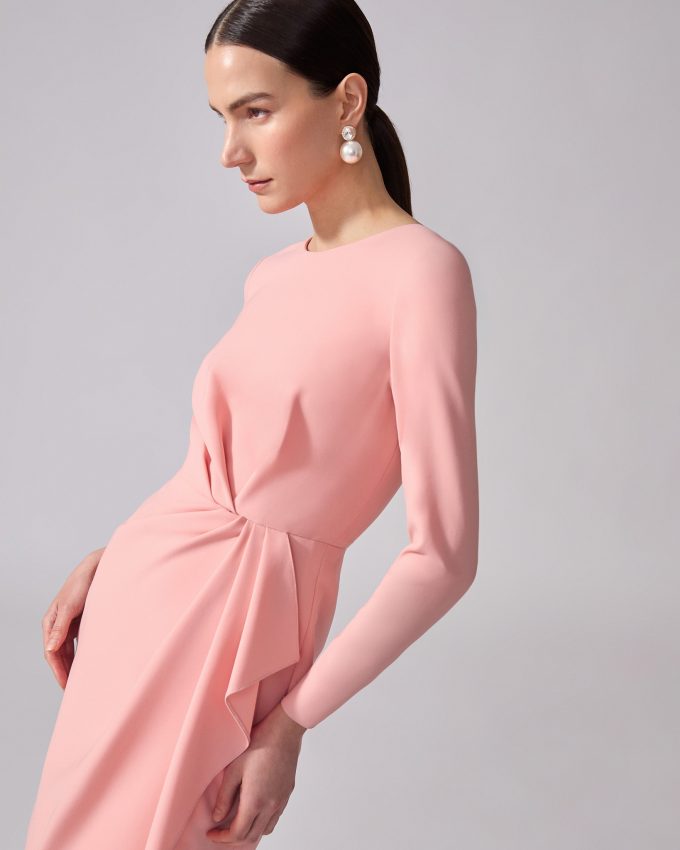 Sheath Dress With Side Drape