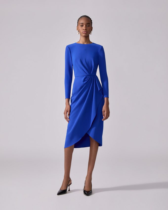 Sheath Dress With Side Drape