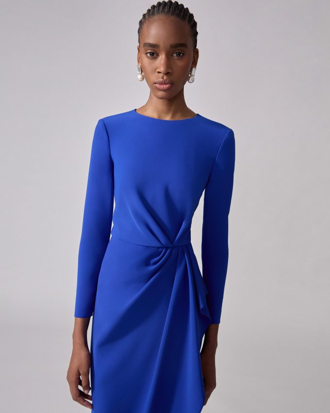 Sheath Dress With Side Drape