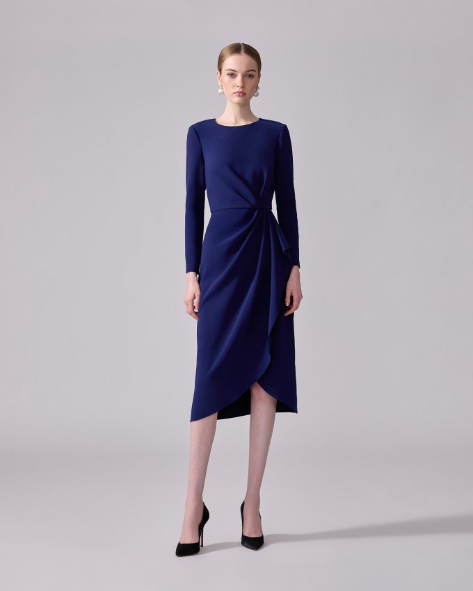 Sheath Dress With Side Drape