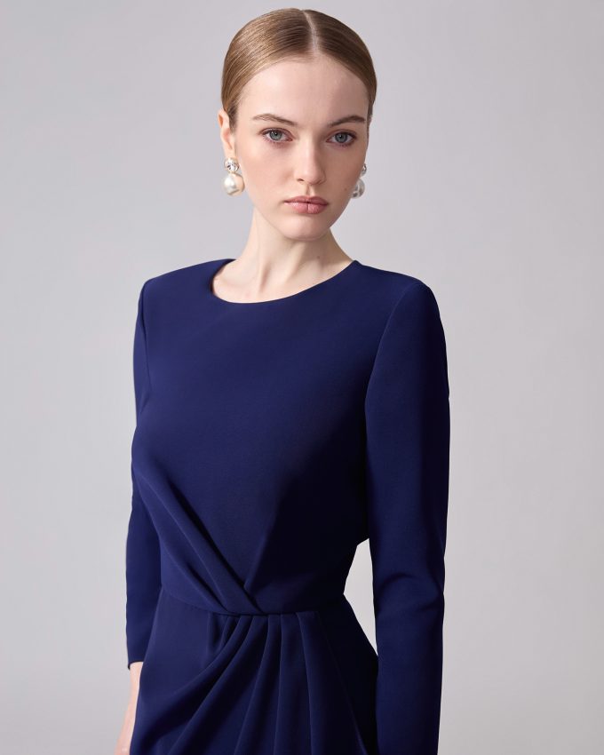 Sheath Dress With Side Drape