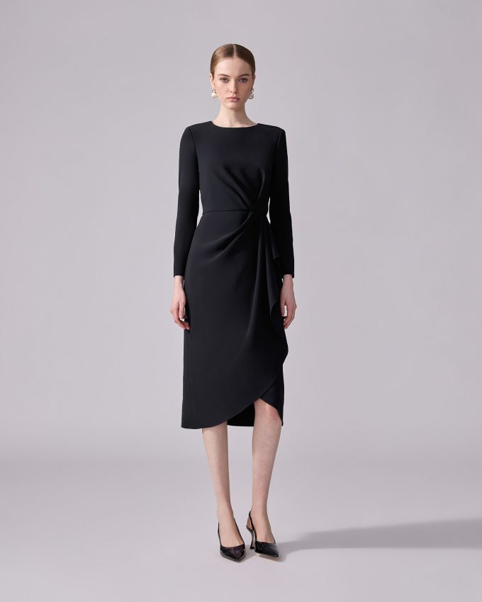 Sheath Dress With Side Drape