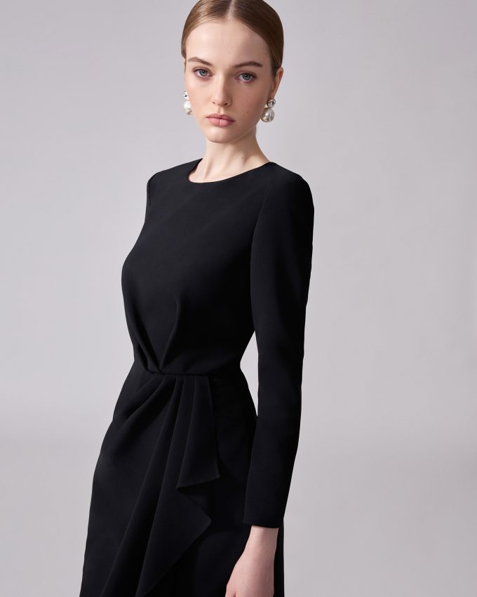 Sheath Dress With Side Drape