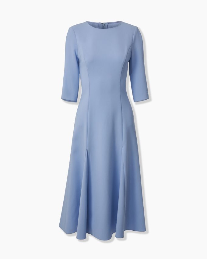 Three-Quarter Sleeve Godet Dress
