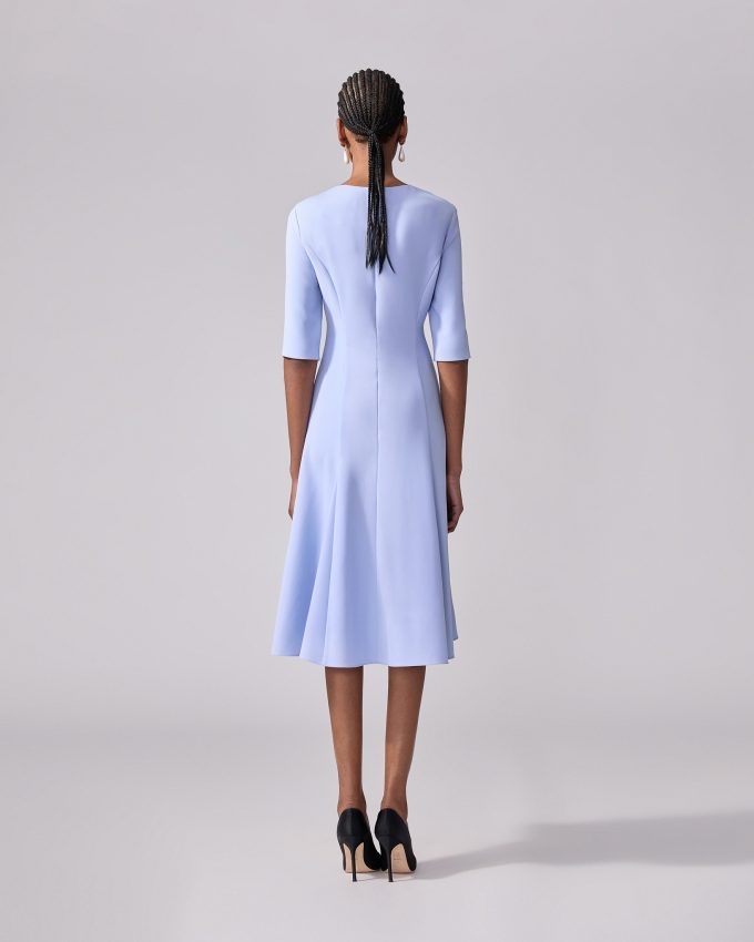 Three-Quarter Sleeve Godet Dress