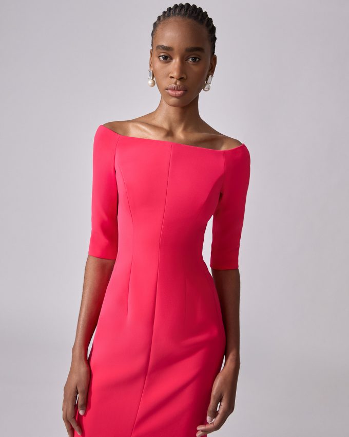 Off-Shoulder Midi Dress