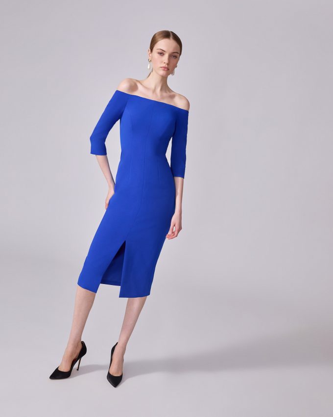 Off-Shoulder Midi Dress