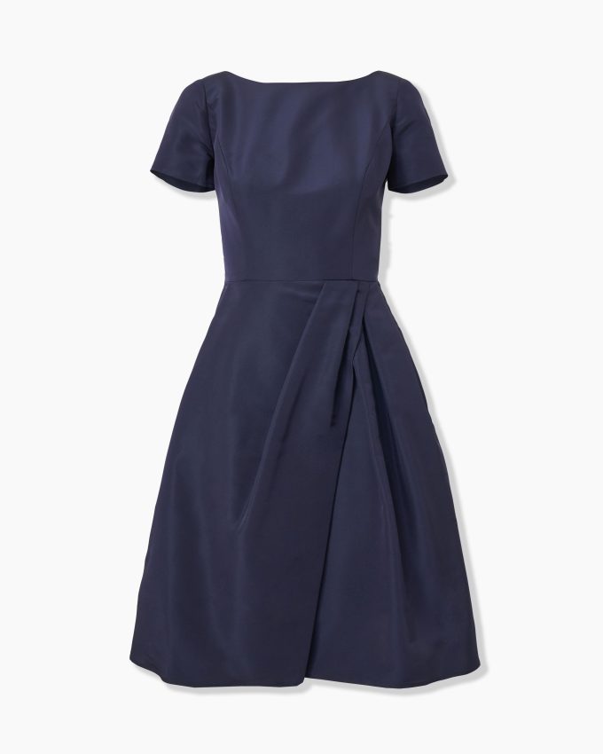 Draped Boat Neck Dress