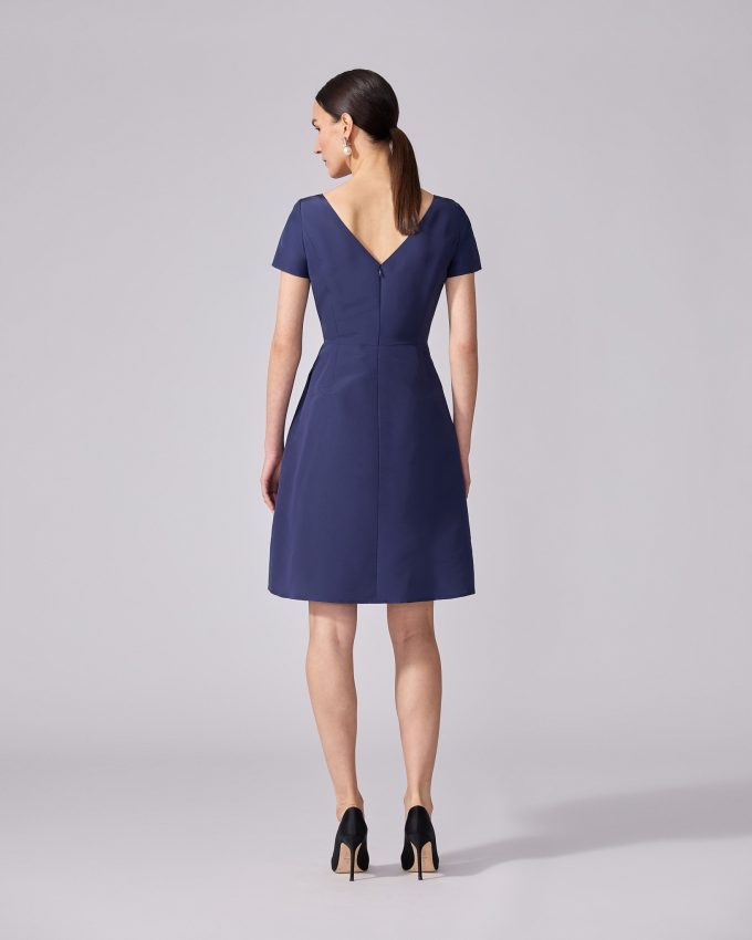 Draped Boat Neck Dress