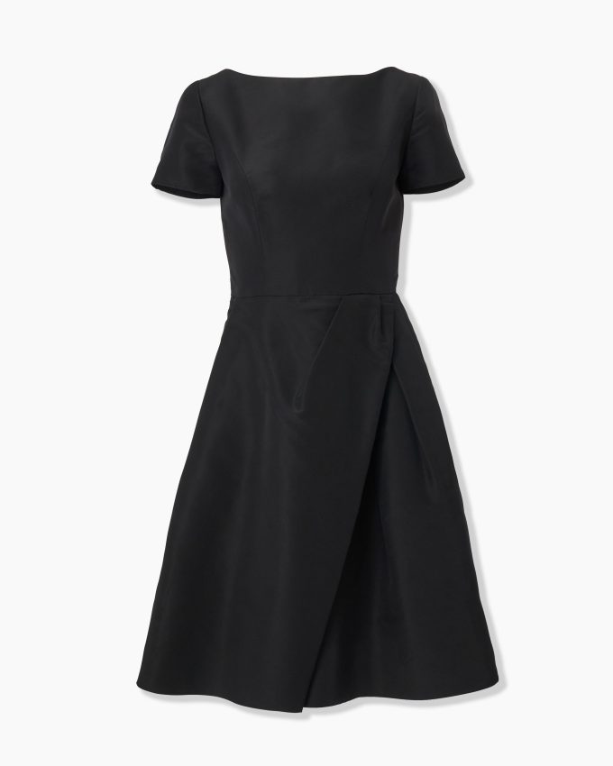 Draped Boat Neck Dress