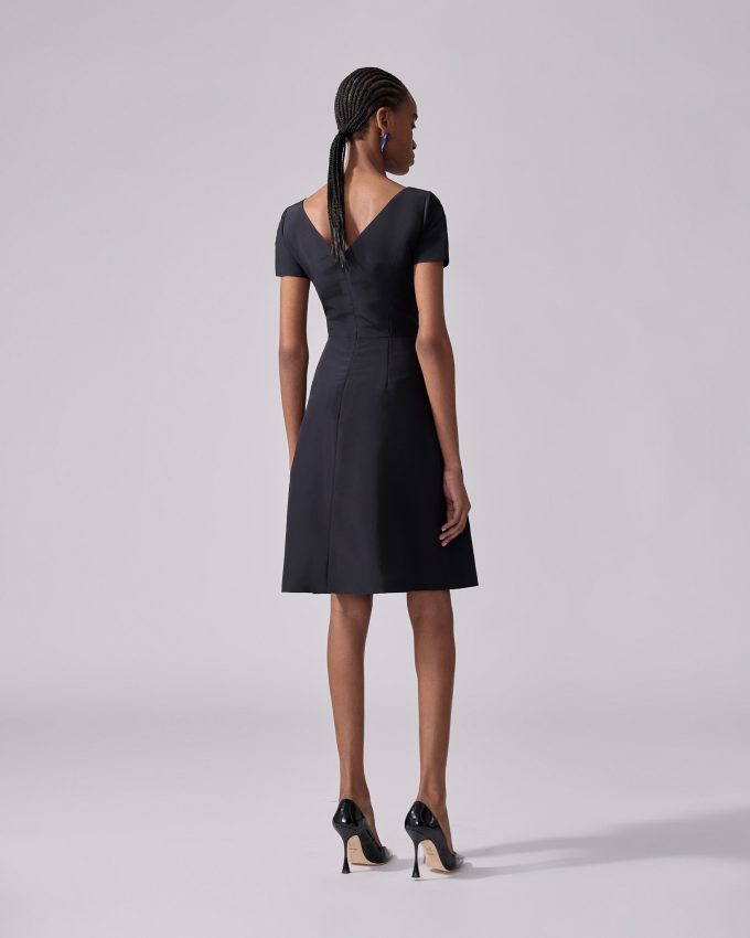 Draped Boat Neck Dress