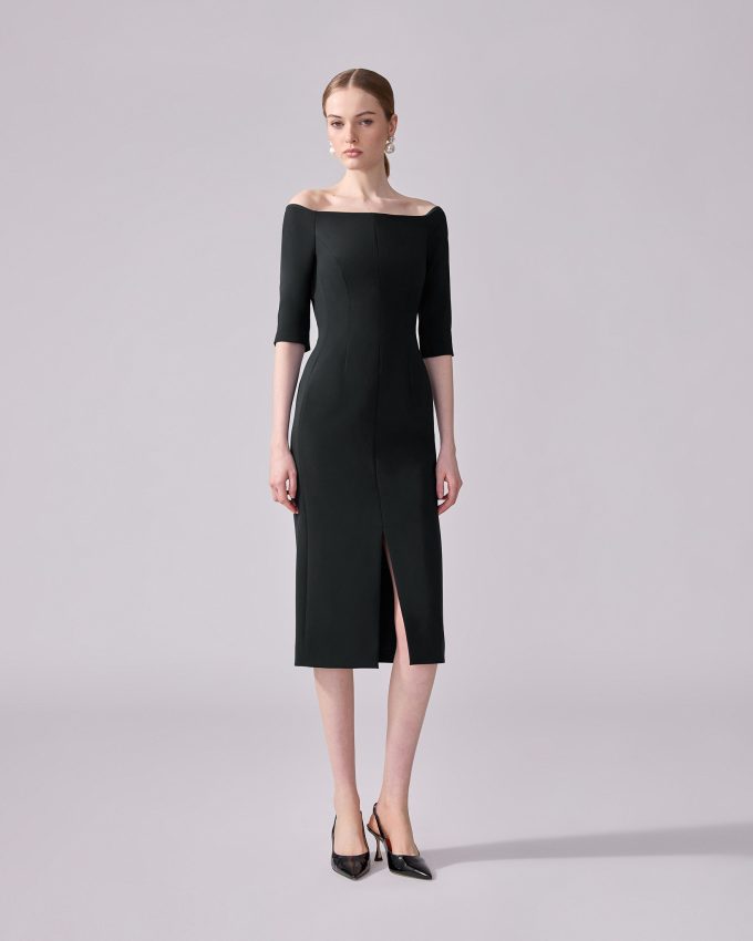 Off-Shoulder Midi Dress