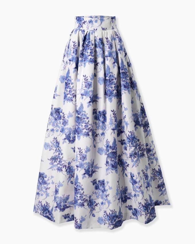 Chiné Floral-Print Ball Skirt