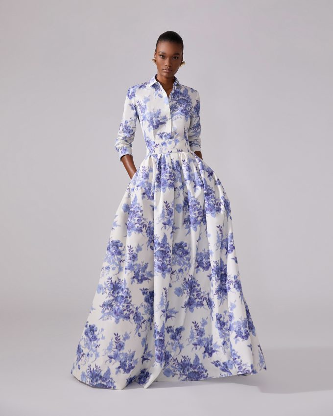 Chiné Floral-Print Icon Shirt