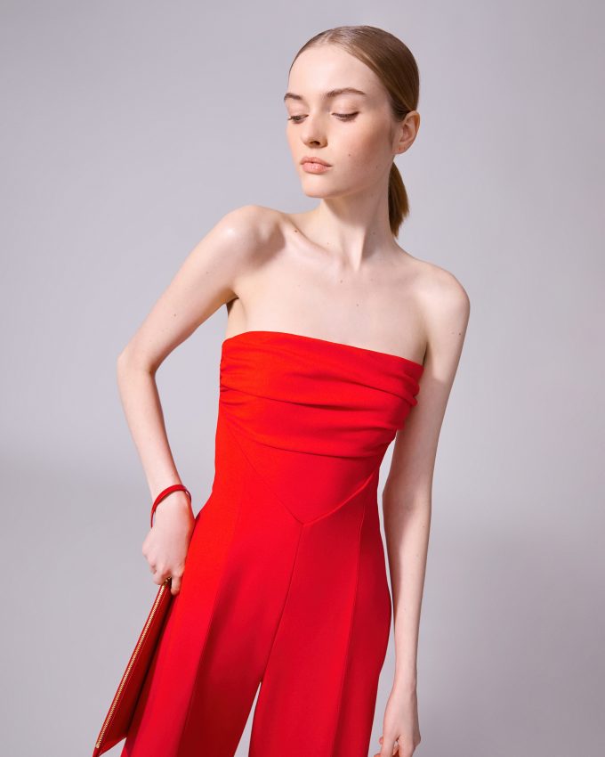 Strapless Wide-Leg Jumpsuit