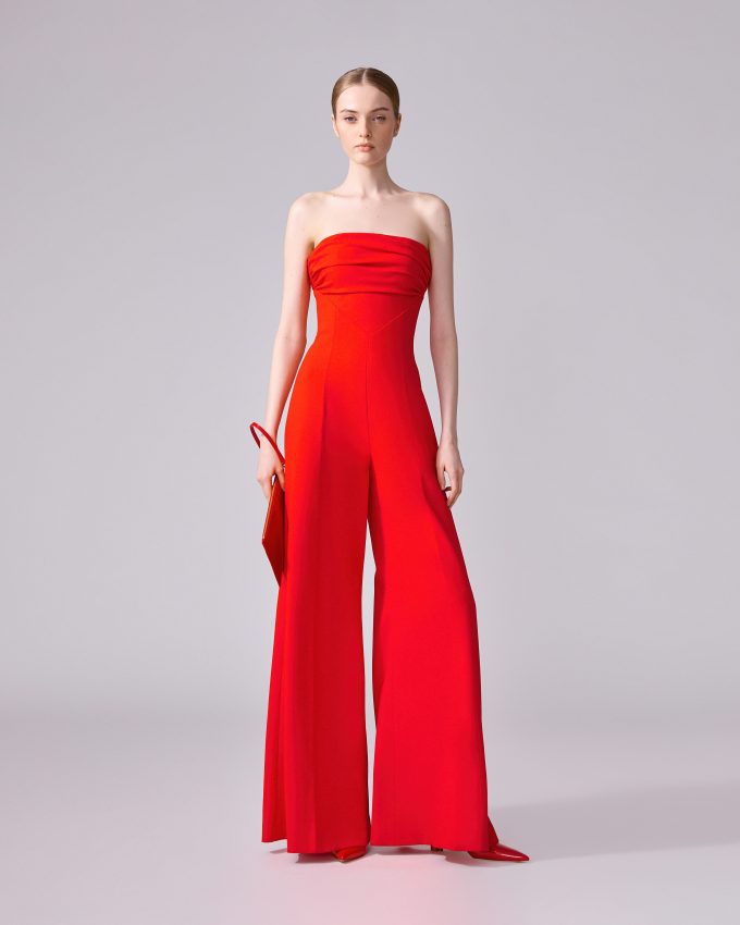 Strapless Wide-Leg Jumpsuit