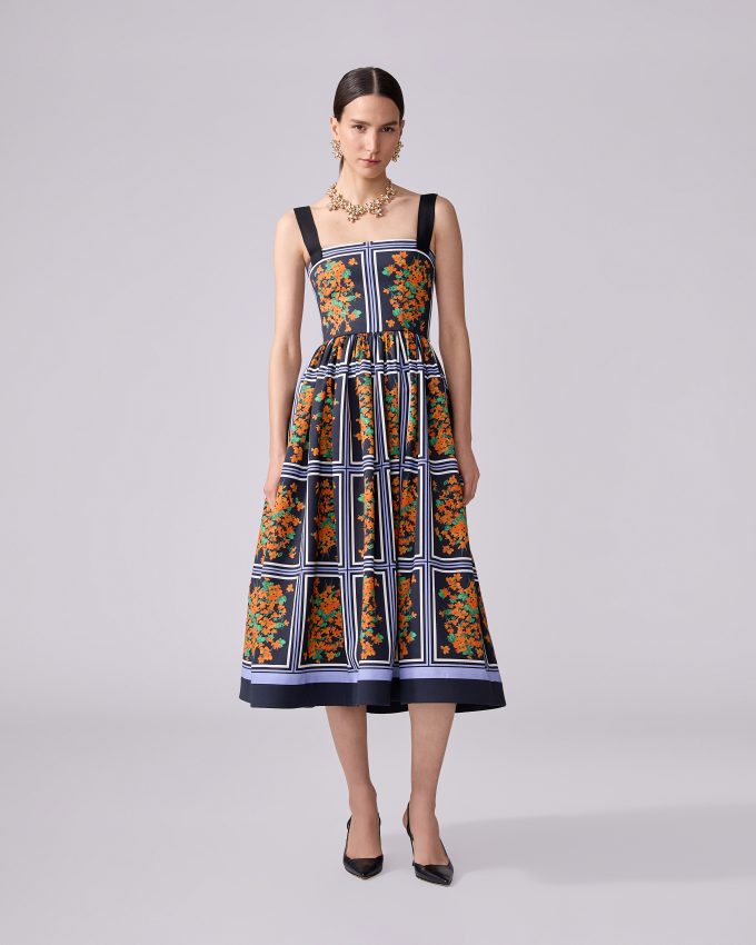 Floral-Print Midi Dress