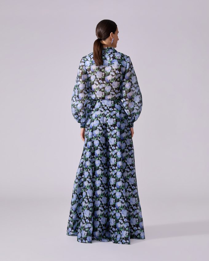 Peony-Print Palazzo Pants