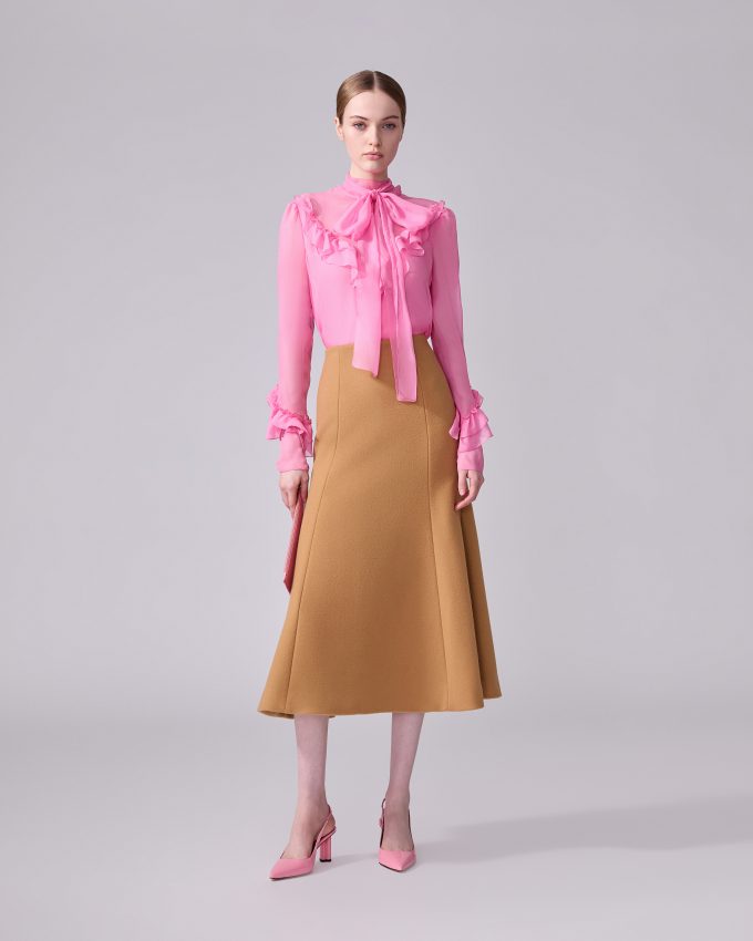 Chiffon Turtleneck with Bow