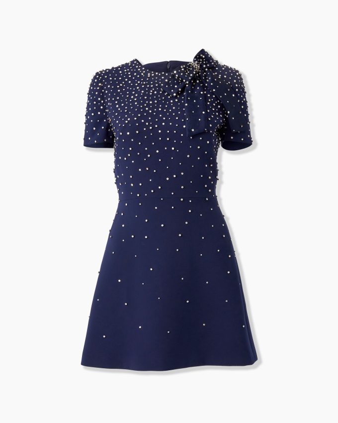 Crystal-Embroidered Mini Dress