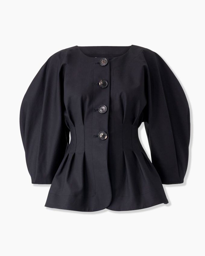 Puff-Sleeve Pleated Jacket