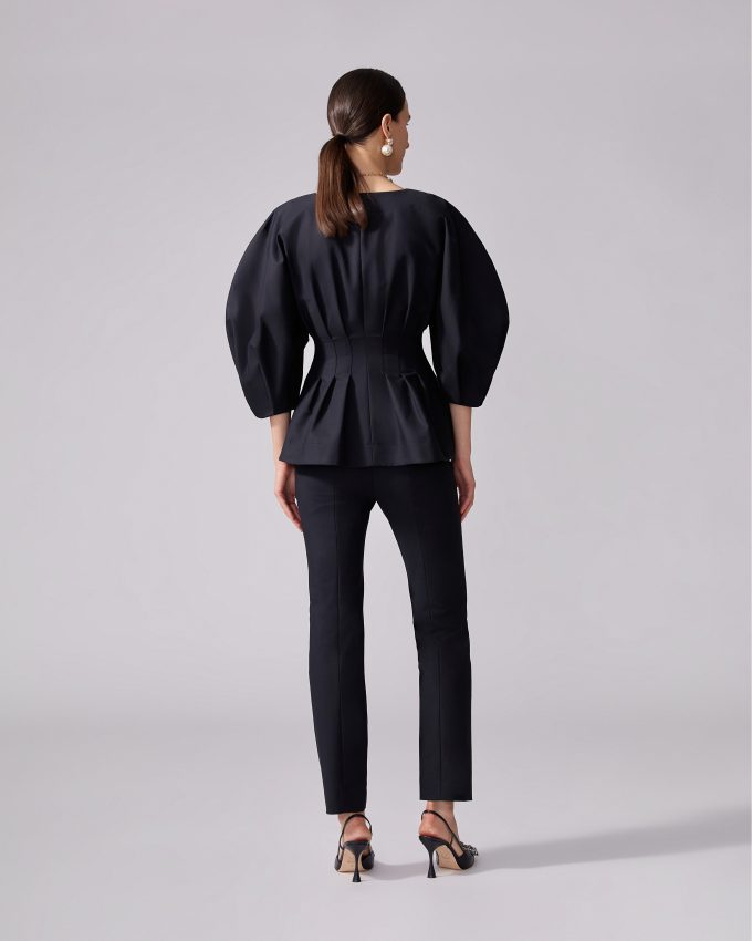 Puff-Sleeve Pleated Jacket