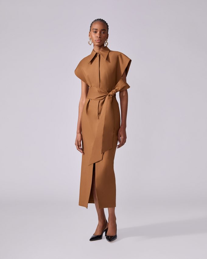 Cap-Sleeve Column Dress
