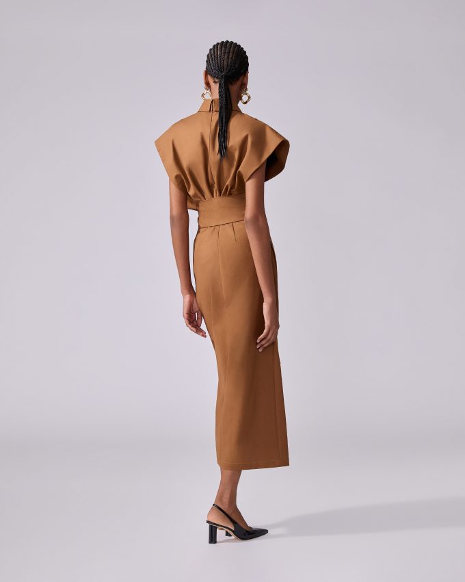 Cap-Sleeve Column Dress